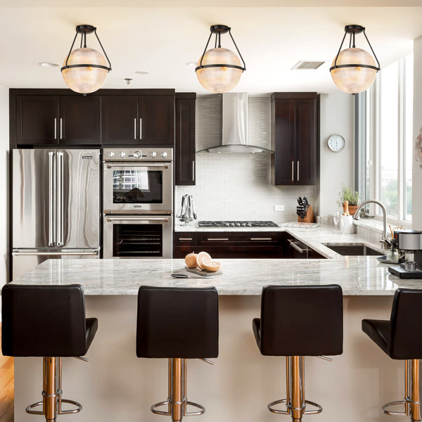 Trent Austin Design® Neven Glass Semi Flush Mount Wayfair